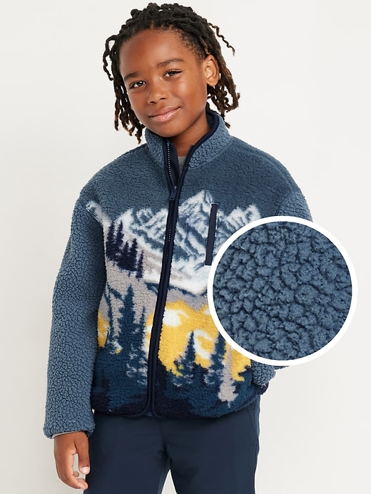 View large product image 1 of 4. Printed Full-Zip Sherpa Jacket for Boys