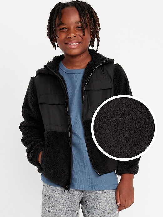 View large product image 1 of 4. Hooded Flap-Pocket Utility Jacket for Boys