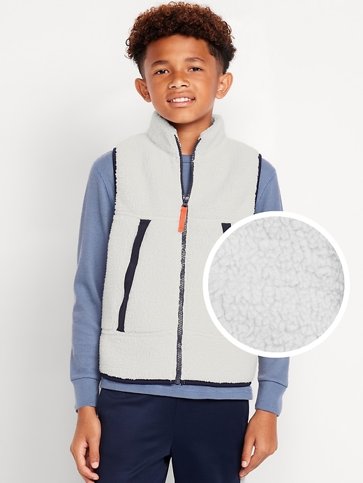 View large product image 1 of 4. Sherpa Zippered Utility Pocket Vest for Boys