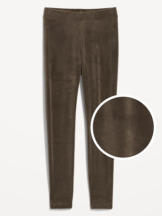 Image number 1 showing, High-Waisted Velvet Ankle Leggings