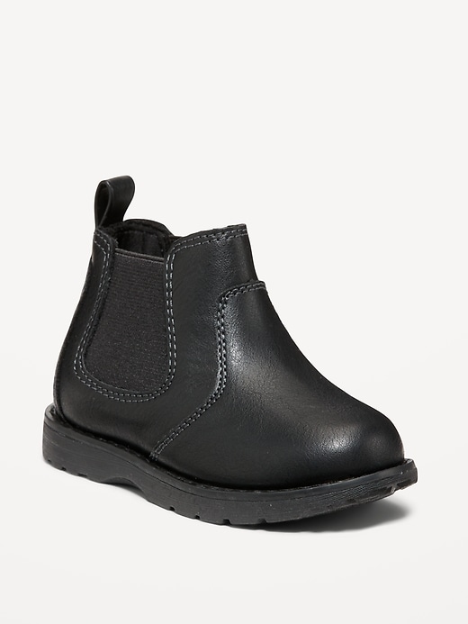 View large product image 1 of 3. Faux-Leather Chelsea Boots for Toddler Boys