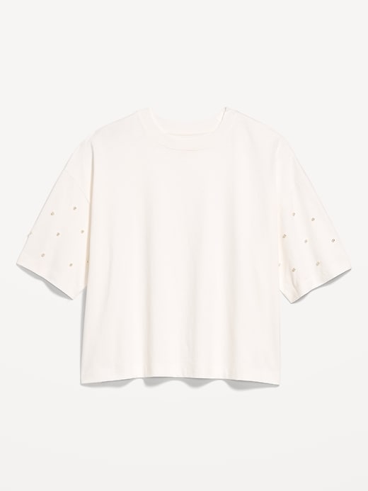 Image number 4 showing, Oversized Crew-Neck Embellished T-Shirt