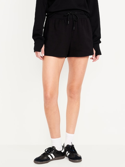 Extra High-Waisted Dynamic Fleece Sweat Shorts - Black Jack