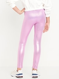 Image number 2 showing, Shiny Foil Print Leggings for Girls