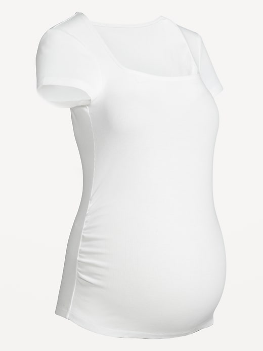 Image number 6 showing, Maternity Square-Neck Ribbed Top