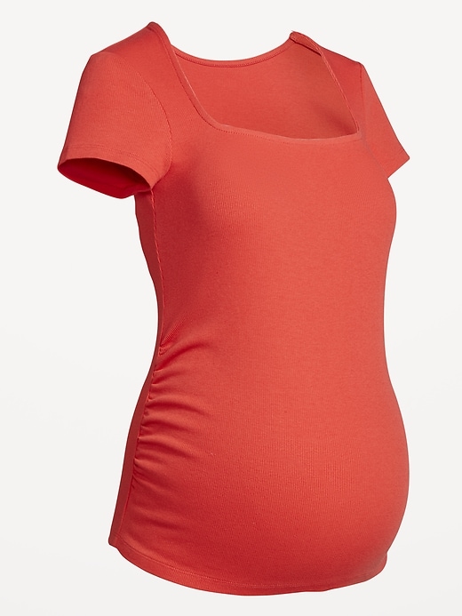 Image number 2 showing, Maternity Square-Neck Ribbed Top