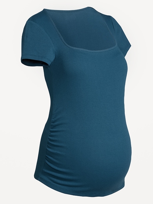 Image number 5 showing, Maternity Square-Neck Ribbed Top