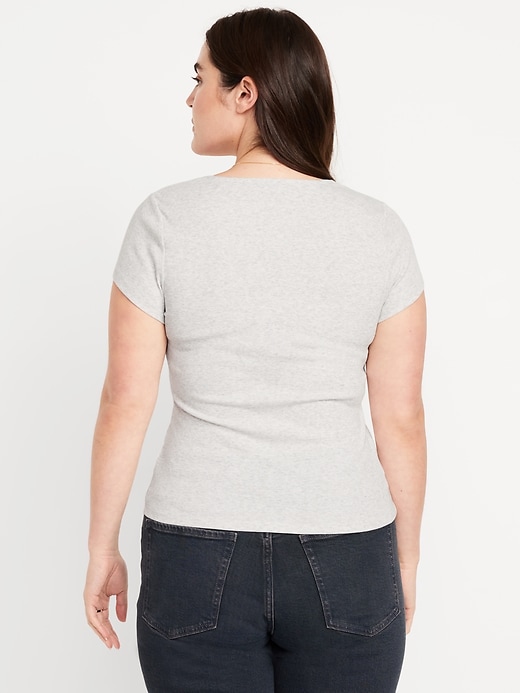 Image number 6 showing, Ribbed Square-Neck T-Shirt