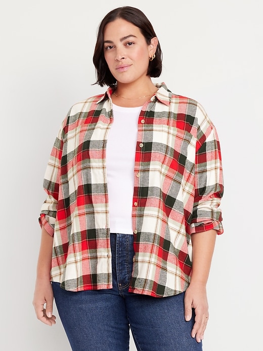 Image number 5 showing, Flannel Boyfriend Button-Down Shirt