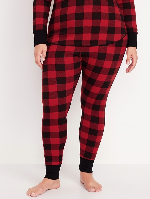 Image number 7 showing, High-Waisted Printed Waffle Pajama Leggings for Women