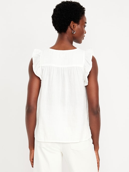 Image number 2 showing, Sleeveless Crinkle Gauze Top