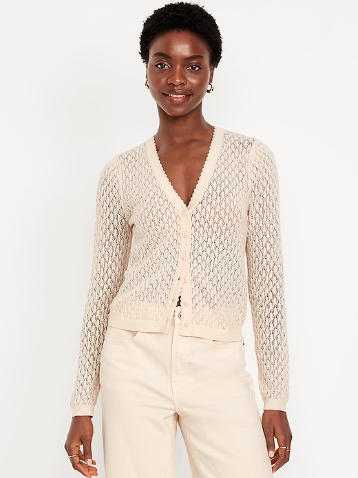 Image number 1 showing, SoSoft Lite Pointelle Cardigan