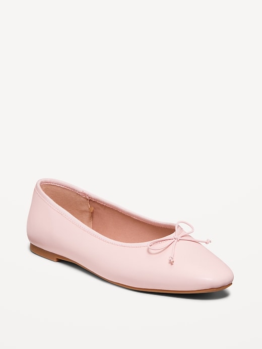 Image number 1 showing, Faux-Leather Ballet Flats