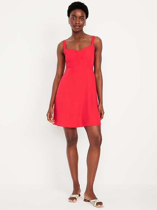 Image number 1 showing, Fit &amp; Flare Crepe Mini Dress