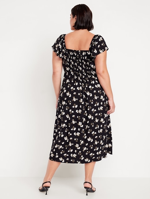 Image number 7 showing, Flutter-Sleeve Crepe Midi Dress