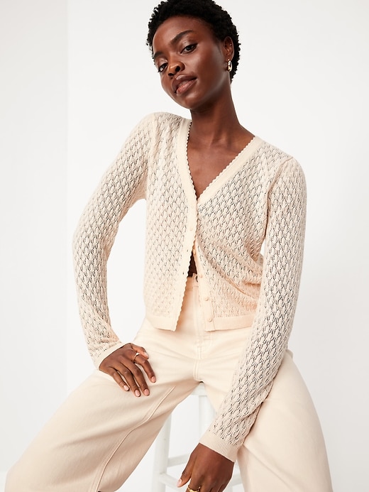 Image number 3 showing, SoSoft Lite Pointelle Cardigan