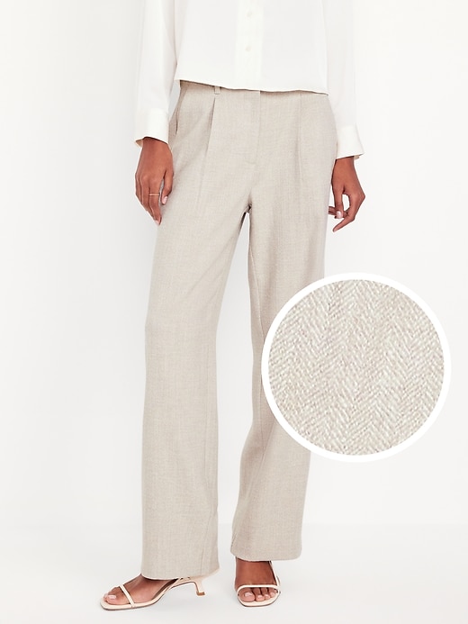 Image number 1 showing, Extra High-Waisted Taylor Wide-Leg Trouser Pants