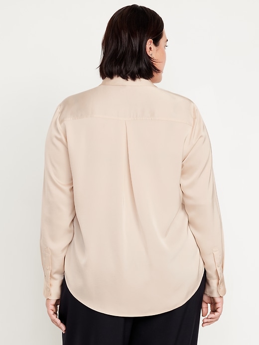 Image number 8 showing, Classic Button-Down Satin Shirt