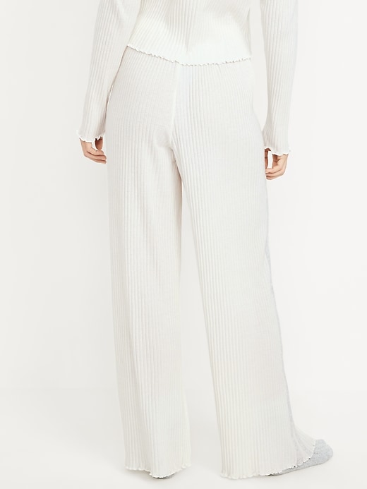 Image number 2 showing, High-Waisted Ribbed Pajama Pants