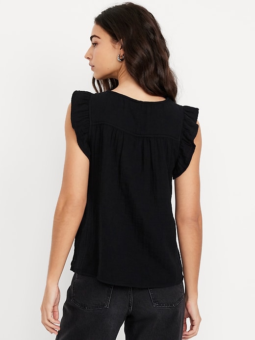 Image number 8 showing, Sleeveless Crinkle Gauze Top