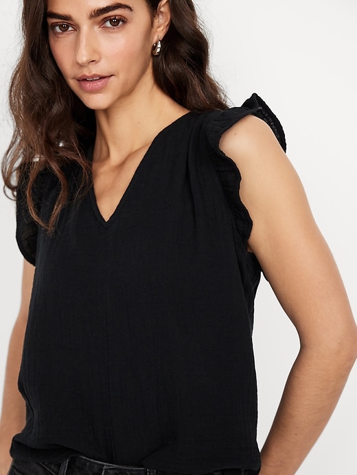 Image number 4 showing, Sleeveless Crinkle Gauze Top