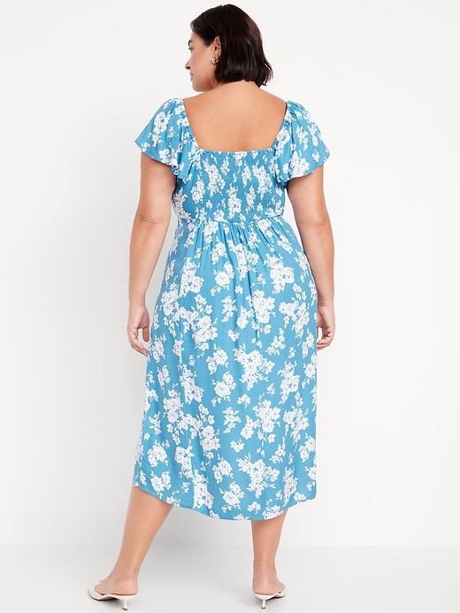 Image number 7 showing, Flutter-Sleeve Crepe Midi Dress