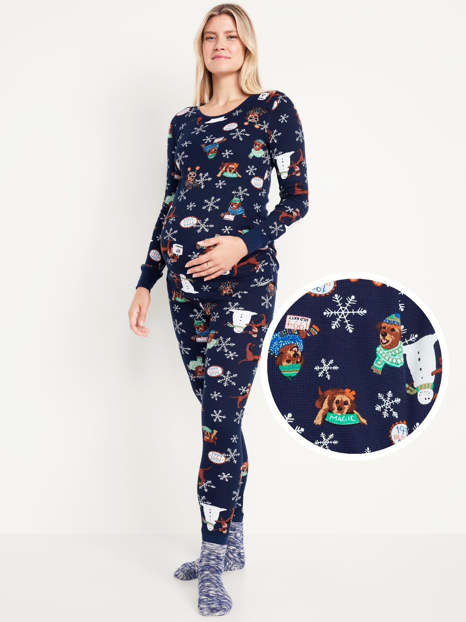 Maternity Waffle Pajama Set