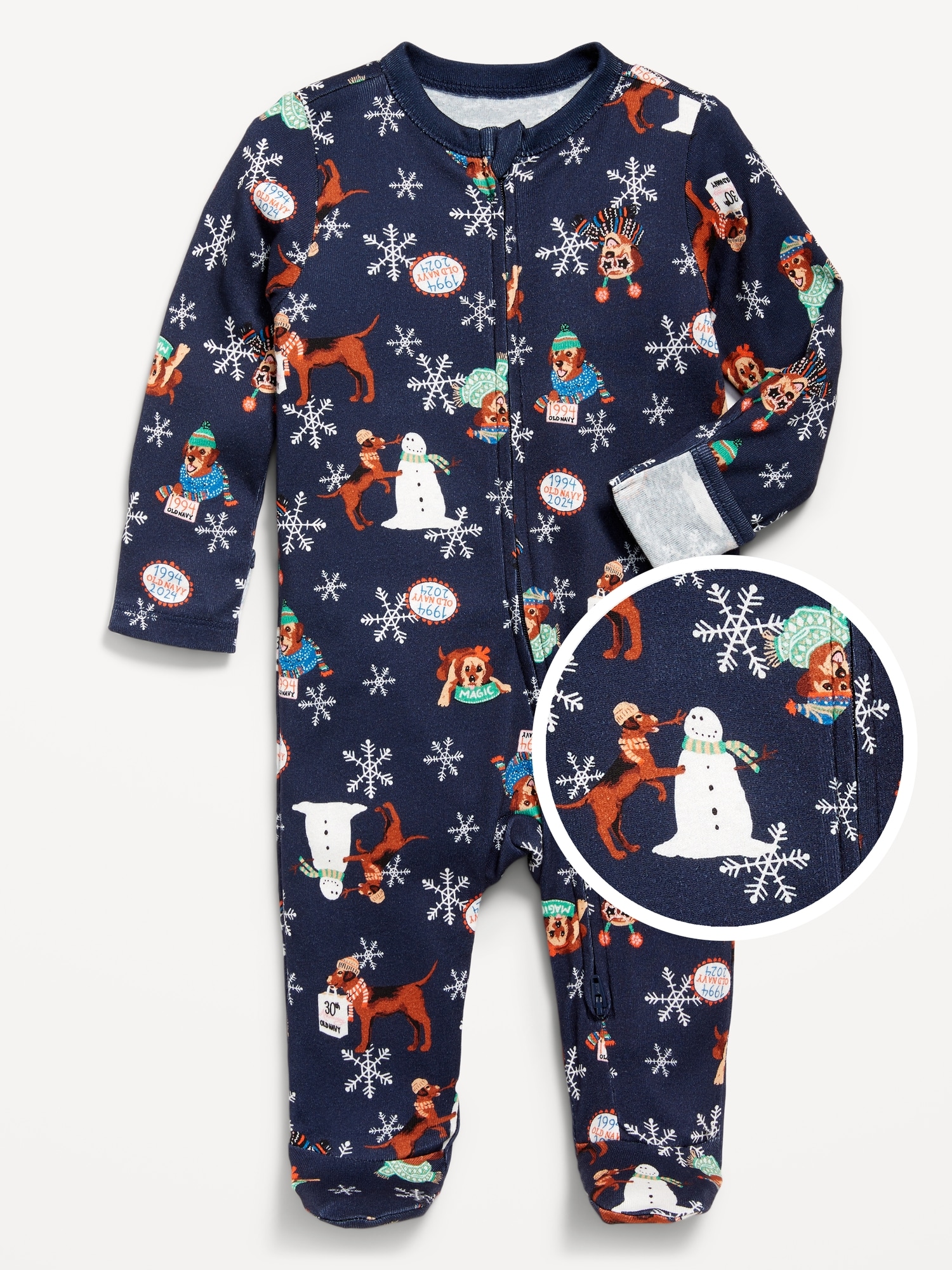 2-Way-Zip Printed Sleep & Play Footed One-Piece for Baby