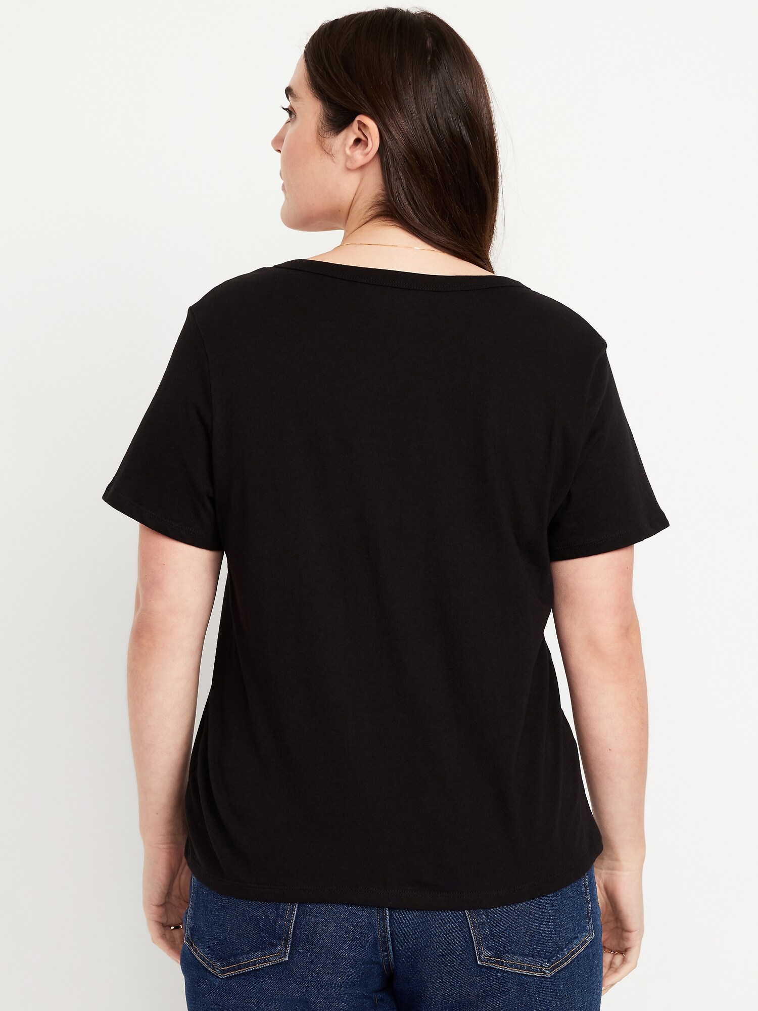 Женская футболка Old Navy EveryWear V-Neck, цвет: Чёрный — фото 6