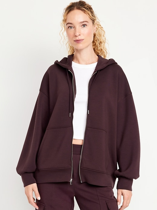 Image number 1 showing, Oversized Bounce Fleece Zip Tunic Hoodie