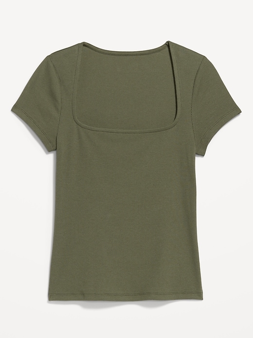 Image number 4 showing, Ribbed Square-Neck T-Shirt