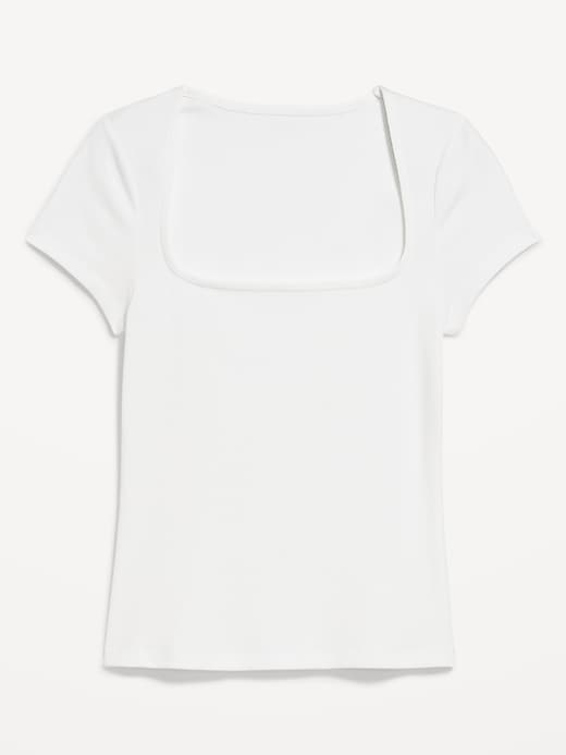 Image number 4 showing, Ribbed Square-Neck T-Shirt