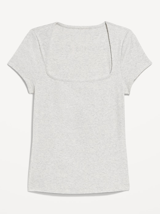 Image number 4 showing, Ribbed Square-Neck T-Shirt