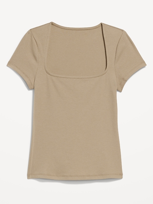 Image number 4 showing, Ribbed Square-Neck T-Shirt