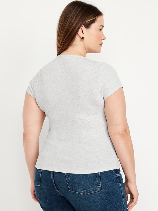 Image number 8 showing, Ribbed Square-Neck T-Shirt