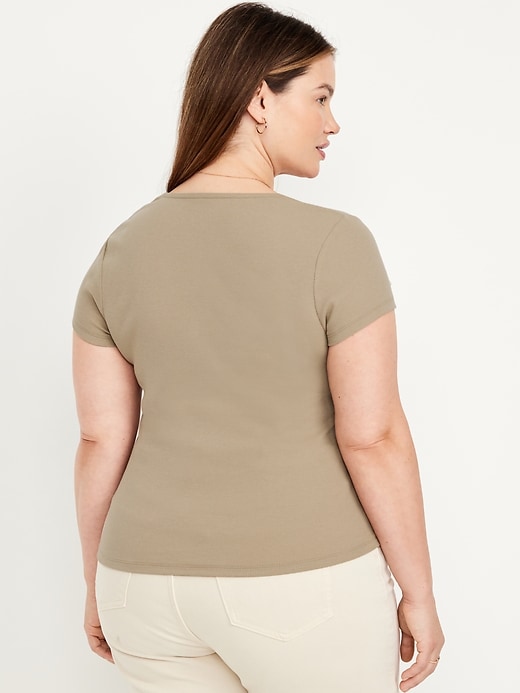 Image number 8 showing, Ribbed Square-Neck T-Shirt