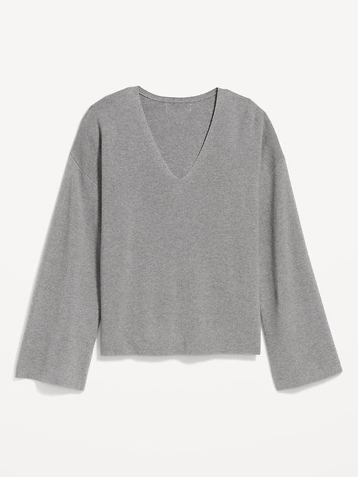 Image number 4 showing, Bell-Sleeve V-Neck Sweater