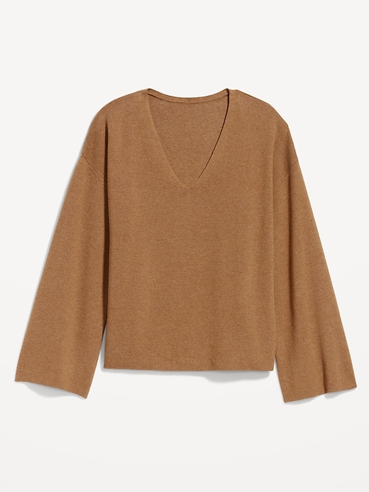 Image number 4 showing, Bell-Sleeve V-Neck Sweater