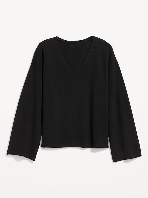 Image number 4 showing, Bell-Sleeve V-Neck Sweater