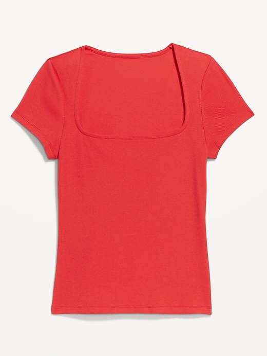 Image number 4 showing, Ribbed Square-Neck T-Shirt