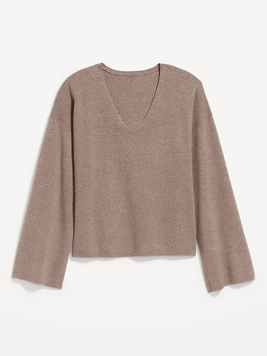 Image number 4 showing, Bell-Sleeve V-Neck Sweater