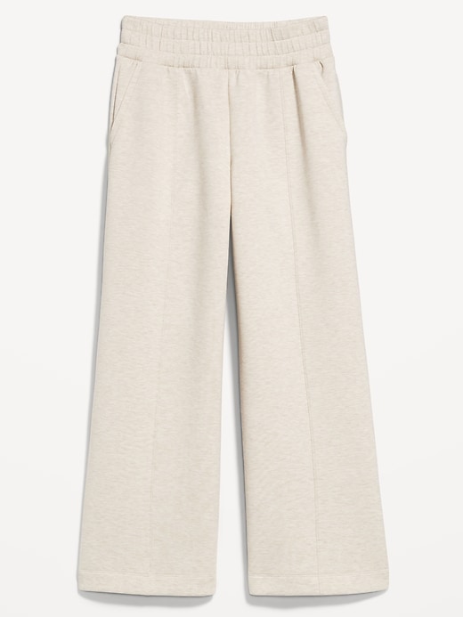 Image number 4 showing, High-Waisted Bounce Fleece Wide-Leg Pants