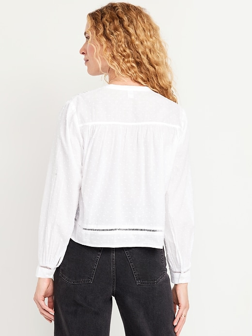 Image number 8 showing, Button-Down Cropped Pintuck Shirt