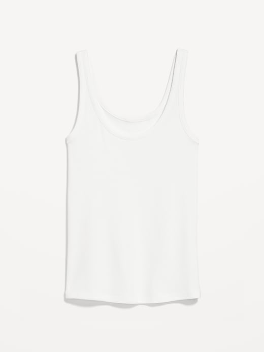 Image number 4 showing, First-Layer Ribbed Scoop-Neck Tank Top