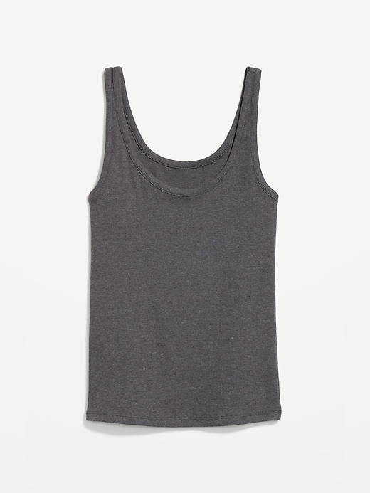 Image number 4 showing, First-Layer Ribbed Scoop-Neck Tank Top