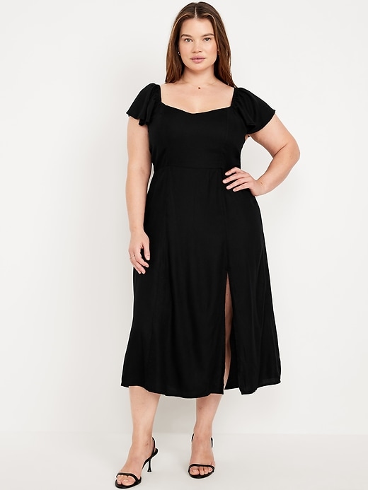 Image number 6 showing, Flutter-Sleeve Crepe Midi Dress