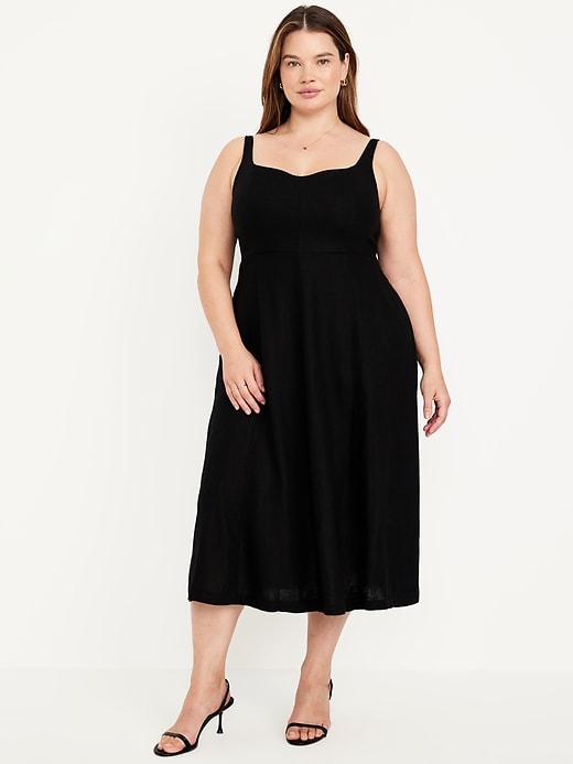 Image number 6 showing, Fit &amp; Flare Linen-Blend Midi Dress