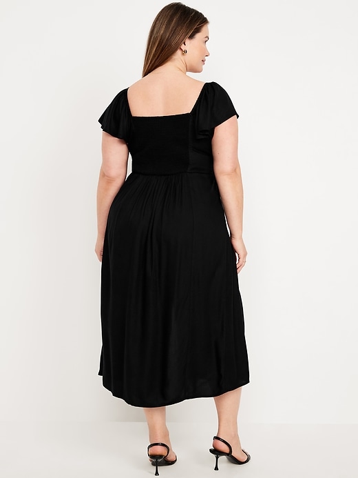 Image number 7 showing, Flutter-Sleeve Crepe Midi Dress