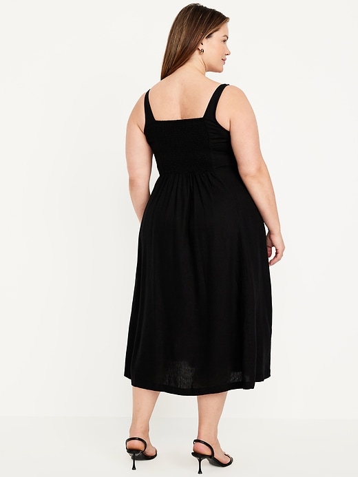 Image number 7 showing, Fit &amp; Flare Linen-Blend Midi Dress