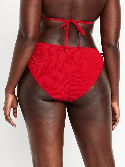 Image number 6 showing, Mid-Rise Textured String Bikini Swim Bottoms